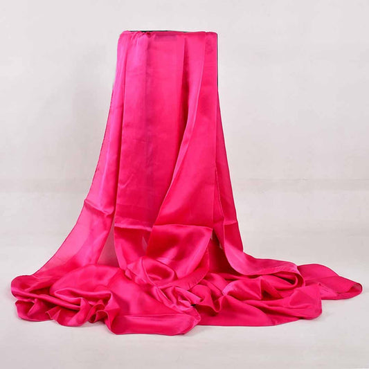 Plain Silk Scarf - Rose Pink