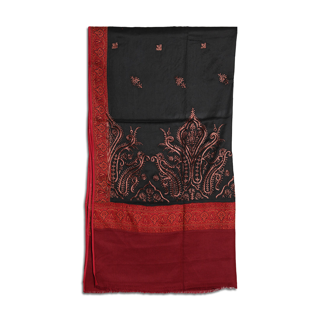 Pure Kashmiri - Big Palla Shawl - Black