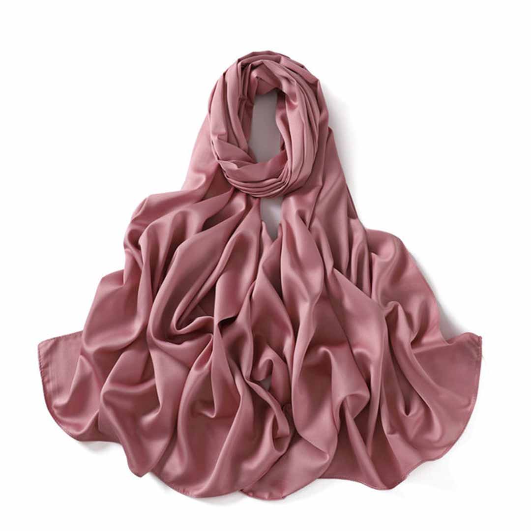 Plain Silk Scarf - Tea Pink